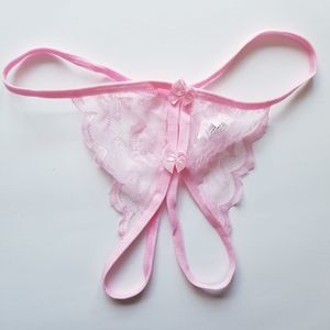 2/$30 NWOT Pink Lace Crotchless String G-string Panties Lingerie Underwear
